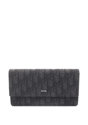Christian Dior Pre-Owned 2010s oblique-jacquard long flap wallet - Black