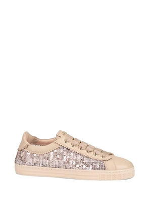 AGL sequined lace-trim sneakers - Neutrals