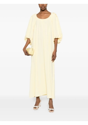 Stine Goya gathered puff-sleeve maxi dress - Yellow