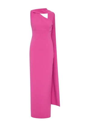 Rachel Gilbert Clara asymmetrical cape-detail dress - Black