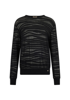 Herno striped round-neck sweater - Black