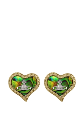Vivienne Westwood Petra heart crystal-embellished stud earrings - Gold