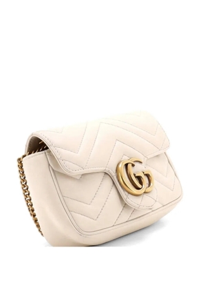 Gucci Pre-Owned GG Marmont Flap Bag Matelasse Leather Super Mini crossbody bag - White