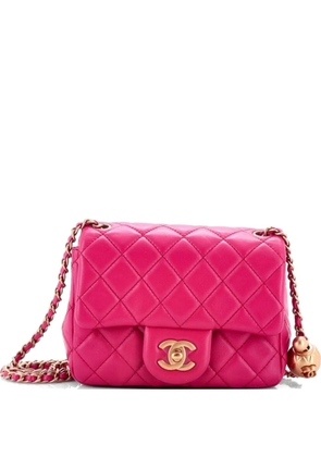CHANEL Pre-Owned Pearl Crush Square Flap Bag Quilted Lambskin Mini crossbody bag - Pink