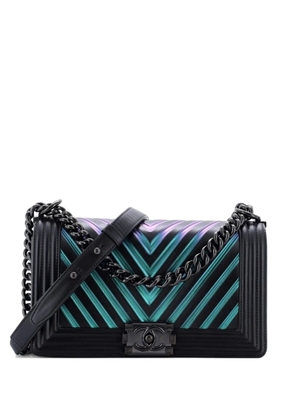 CHANEL Pre-Owned Boy Flap Bag Chevron Painted Calfskin Old Medium crossbody bag - Black