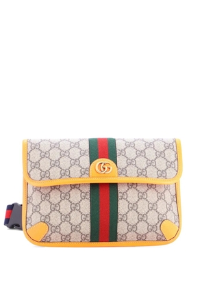 Gucci Pre-Owned Ophidia Flap GG Coated Canvas with Leather belt bag - Orange