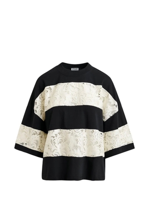 Essentiel Antwerp lace-striped T-shirt - Black