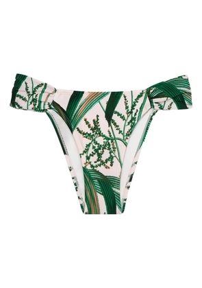 Lenny Niemeyer draped leaf-print bikini bottom - Green