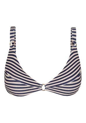 Lenny Niemeyer striped ring-detail bikini top - Blue