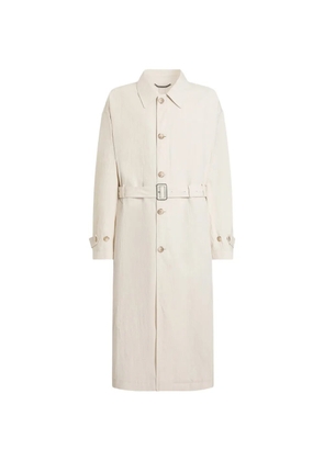 Dolce & Gabbana cotton-linen trench coat with buttons - Neutrals
