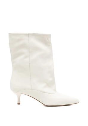 Gisel Moire pointed-toe boots - White