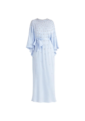 Temperley London embellished tie-waist layla gown - Blue