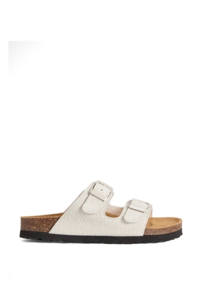 Woolrich printed buckle leather sandals - Neutrals