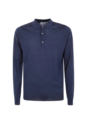 John Smedley Belper buttoned polo shirt - Blue