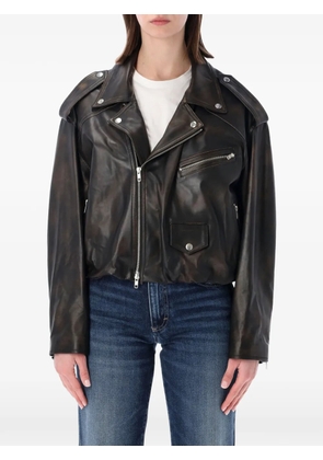 Sword elastic-hem zip jacket - Brown