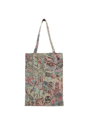 Bless jacquard double handle tote bag - Neutrals