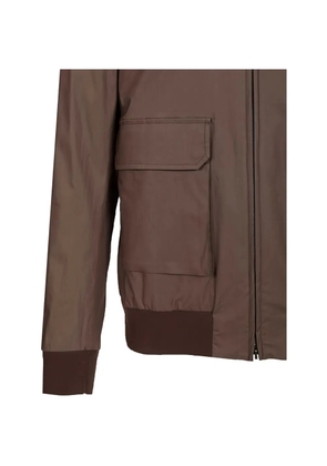 Herno zip-up cotton bomber jacket - Brown