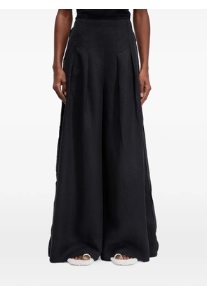 Osklen topstitch linen trousers - Black