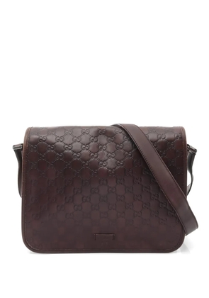 Gucci Pre-Owned 2000s embossed leather shoulder bag - Brown