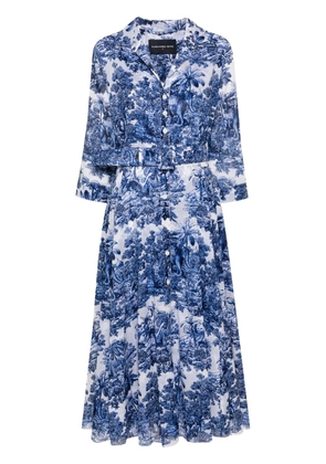 Samantha Sung Aster illustration style-print dress - White