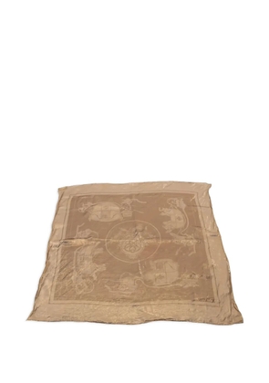 Hermès Pre-Owned 2000s Curtain 70 Exlibris printed silk scarf - Gold