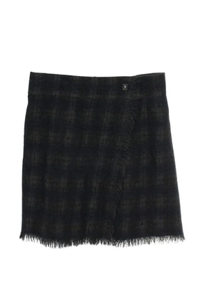 CHANEL Pre-Owned 1986-1988 checked frayed skirt - Blue