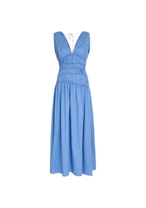Faithfull the Brand Saja gathered V-neck maxi dress - Blue