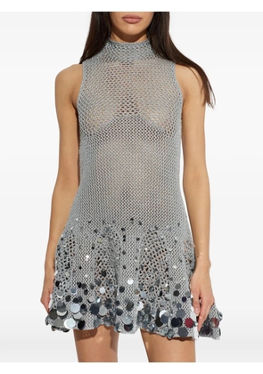 Casablanca sequin-embellished high-neck dress - Silver