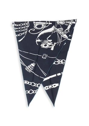 Hermès Pre-Owned 2010s GM Rosange graphic-pattern scarf - Blue