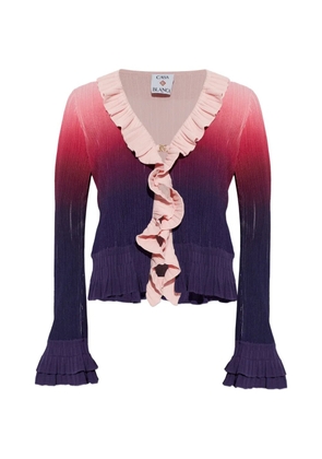 Casablanca gradient-effect ruffled cardigan - Pink