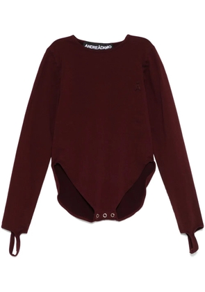 ANDREĀDAMO logo-patch bodysuit - Red