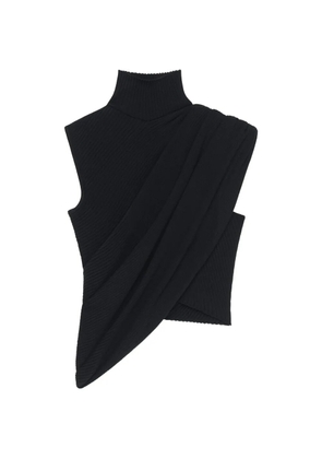 Courrèges twist ribbed top - Black