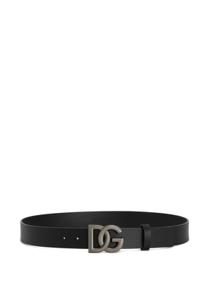 Dolce & Gabbana logo-buckle leather belt - Black
