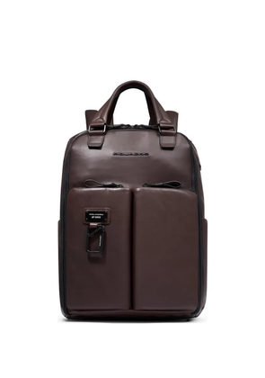 PIQUADRO zip detail backpack - Brown
