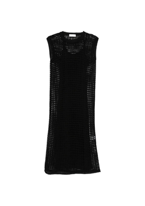 Roberto Collina mesh-knit midi dress - Black