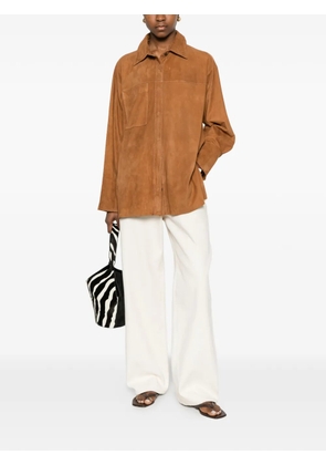 Salvatore Santoro leather shirt jacket - Brown