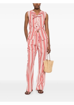 Stine Goya striped tie-front top - Red