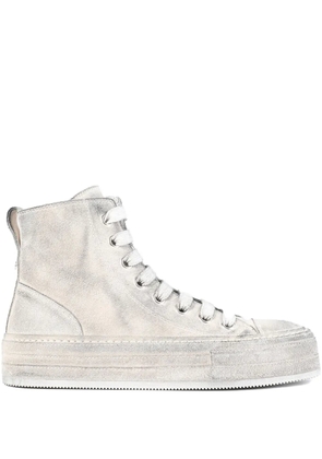 Ann Demeulemeester leather lace-up sneakers - White