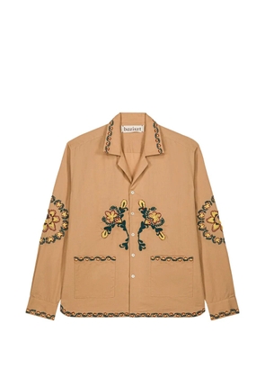 Baziszt Nali floral-embroidered pocket shirt - Neutrals