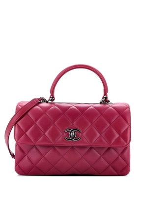 CHANEL Pre-Owned Trendy CC Top Handle Bag Quilted Lambskin Medium satchel - Red