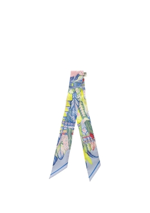 Hermès Pre-Owned 2000-2026 Danse Pacifique Silk Twilly Scarf scarves - Blue