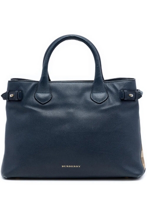 Burberry Pre-Owned 2000-2017 Medium Leather and House Check Banner satchel - Blue