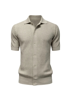 Filippo De Laurentiis textured short-sleeve cotton shirt - Neutrals