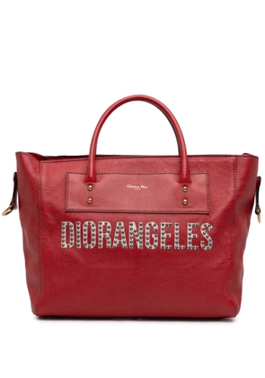 Christian Dior Pre-Owned 2017 Studded Goatskin Diorangeles Convertible Tote satchel - Red