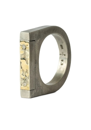 Parts of Four Plate 18kt yellow gold-plated sterling silver ring