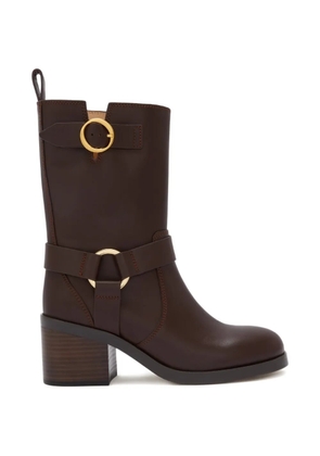 Odissì harnessed strap biker boots - Brown