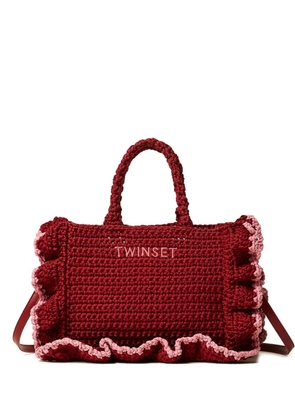 TWINSET ruffled-detail tote bag - Red