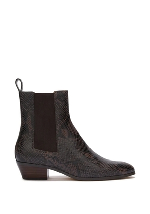 Odissì Ella python-effect pull-tab bootie - Black