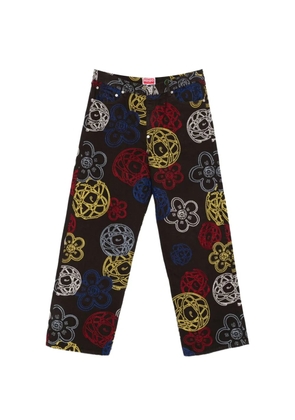 Kenzo x Futura 2000 flower-embroidered trousers - Black