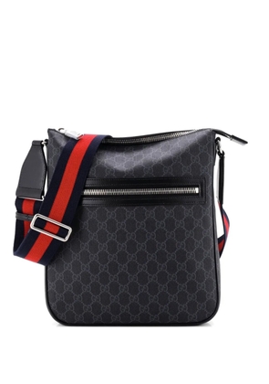 Gucci Pre-Owned Web Strap Front Zip Messenger Bag GG Coated Canvas Medium crossbody bag - Black
